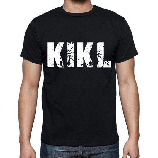 Kikl Mens Short Sleeve Round Neck T-Shirt 4 Letters Black - Casual