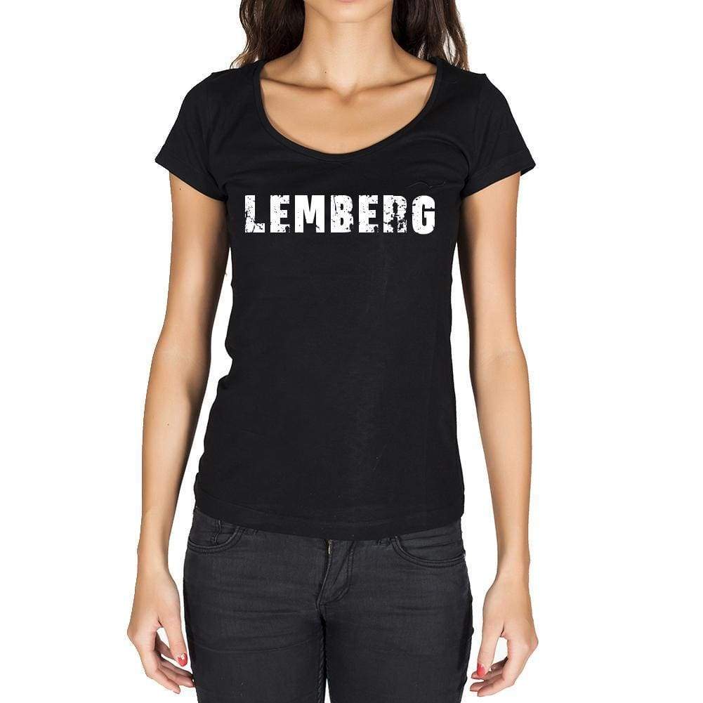 Lemberg German Cities Black Womens Short Sleeve Round Neck T-Shirt 00002 - Casual