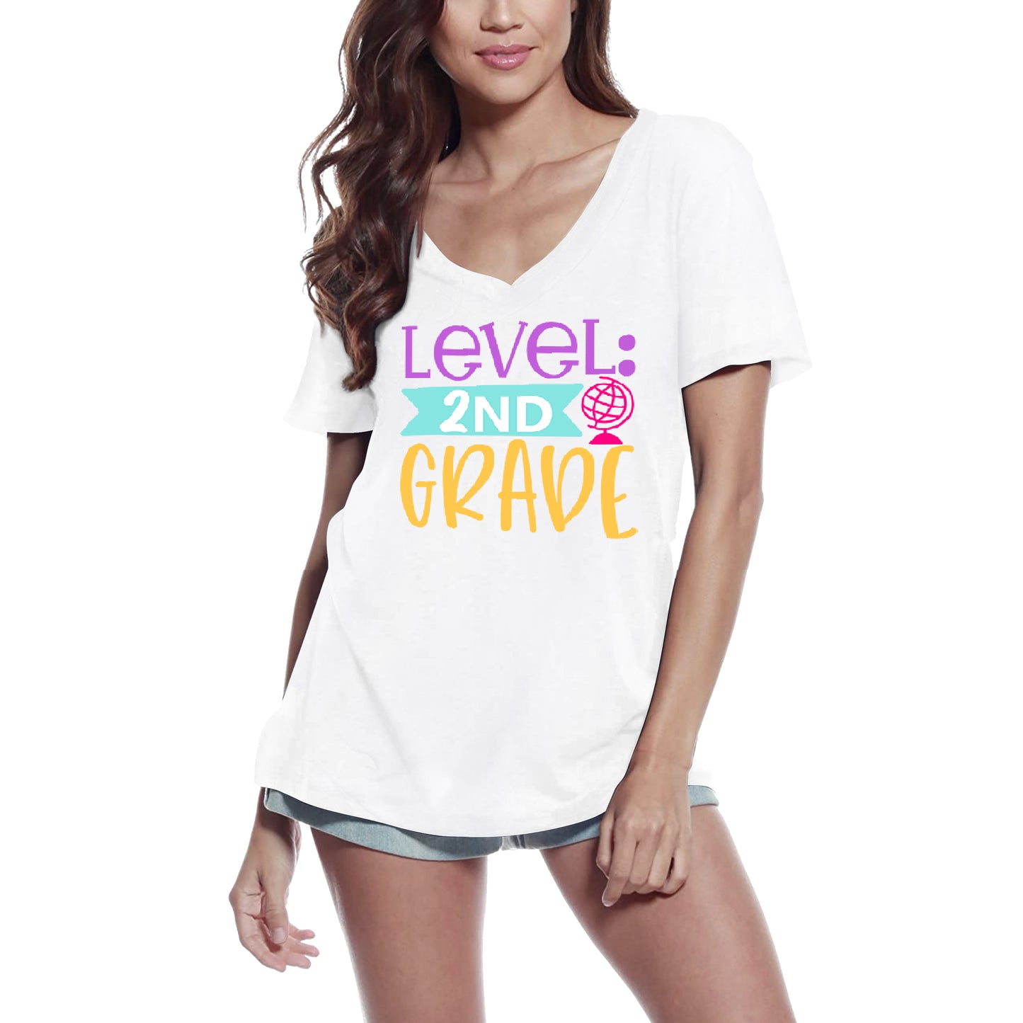 ULTRABASIC Women's T-Shirt Level 2nd Grade - Short Sleeve Tee Shirt Tops