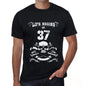 Life Begins At 37 Mens Black T-Shirt Birthday Gift 00449 - Black / Xs - Casual