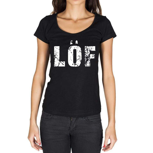 Löf German Cities Black Womens Short Sleeve Round Neck T-Shirt 00002 - Casual