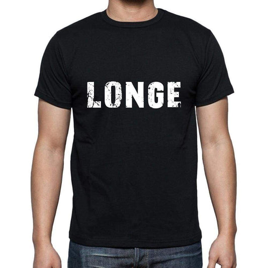 Longe Mens Short Sleeve Round Neck T-Shirt 5 Letters Black Word 00006 - Casual