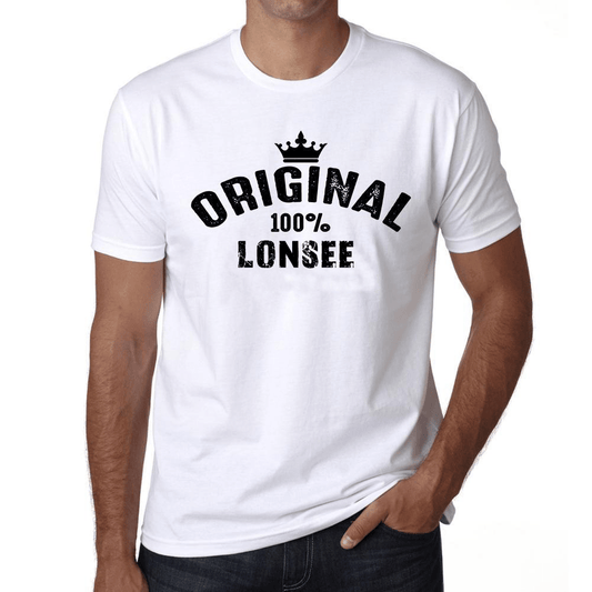 Lonsee 100% German City White Mens Short Sleeve Round Neck T-Shirt 00001 - Casual