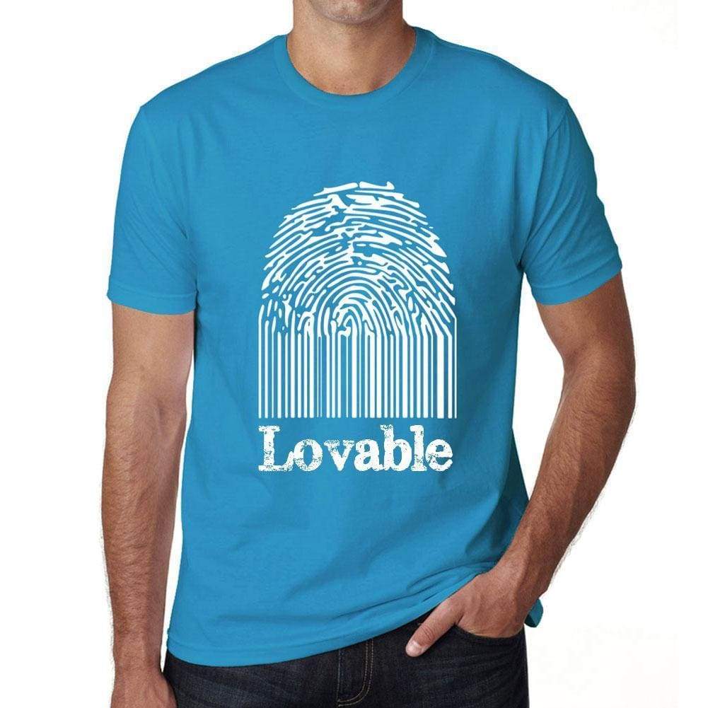 Lovable Fingerprint Blue Mens Short Sleeve Round Neck T-Shirt Gift T-Shirt 00311 - Blue / S - Casual