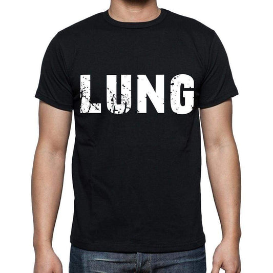 Lung Mens Short Sleeve Round Neck T-Shirt Black T-Shirt En