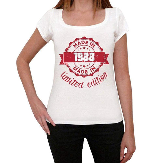 Made In 1988 Limited Edition Womens T-Shirt White Birthday Gift 00425 - White / Xs - Casual