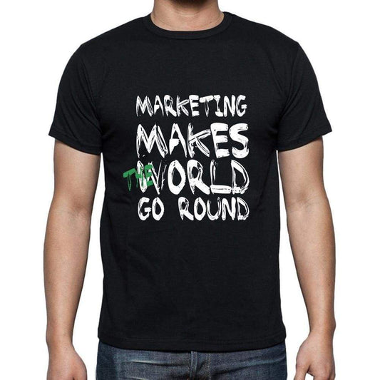 Marketing World Goes Round Mens Short Sleeve Round Neck T-Shirt 00082 - Black / S - Casual