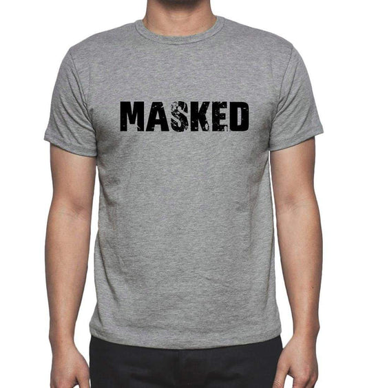 Masked Grey Mens Short Sleeve Round Neck T-Shirt 00018 - Grey / S - Casual