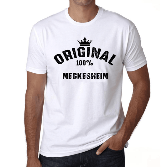 Meckesheim 100% German City White Mens Short Sleeve Round Neck T-Shirt 00001 - Casual