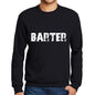 Mens Printed Graphic Sweatshirt Popular Words Barter Deep Black - Deep Black / Small / Cotton - Sweatshirts