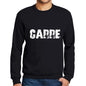 Mens Printed Graphic Sweatshirt Popular Words Carre Deep Black - Deep Black / Small / Cotton - Sweatshirts