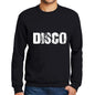 Mens Printed Graphic Sweatshirt Popular Words Disco Deep Black - Deep Black / Small / Cotton - Sweatshirts