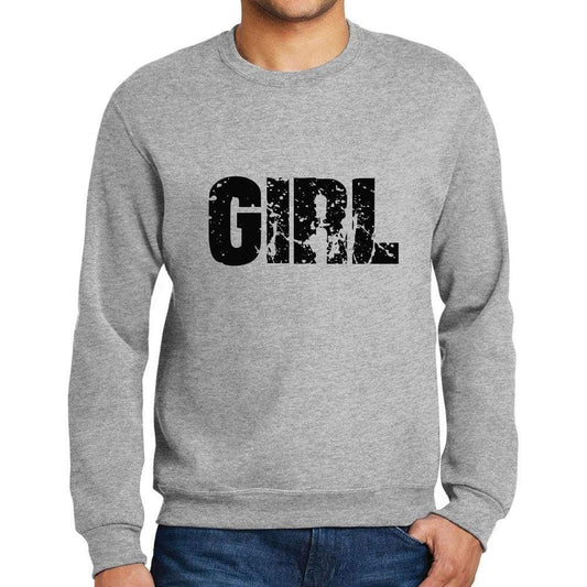 Mens Printed Graphic Sweatshirt Popular Words Girl Grey Marl - Grey Marl / Small / Cotton - Sweatshirts