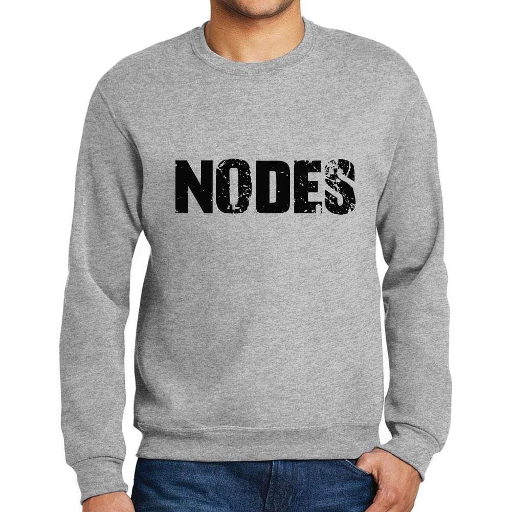 Mens Printed Graphic Sweatshirt Popular Words Nodes Grey Marl - Grey Marl / Small / Cotton - Sweatshirts