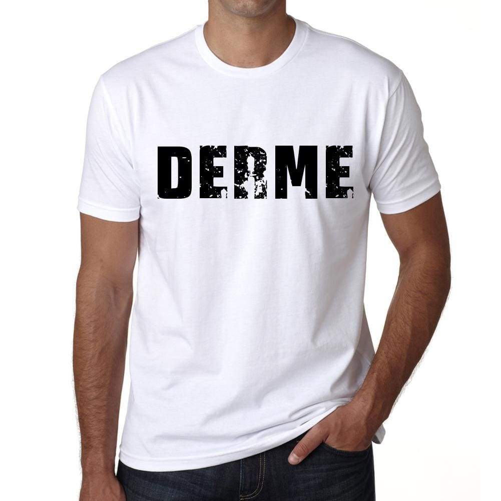 Mens Tee Shirt Vintage T Shirt Derme X-Small White 00561 - White / Xs - Casual