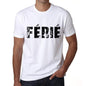 Mens Tee Shirt Vintage T Shirt Férié X-Small White 00561 - White / Xs - Casual