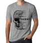 Mens Vintage Tee Shirt Graphic T Shirt Anxiety Skull Tacent Grey Marl - Grey Marl / Xs / Cotton - T-Shirt