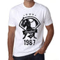 Mens Vintage Tee Shirt Graphic T Shirt Baseball Since 1987 White - White / Xs / Cotton - T-Shirt