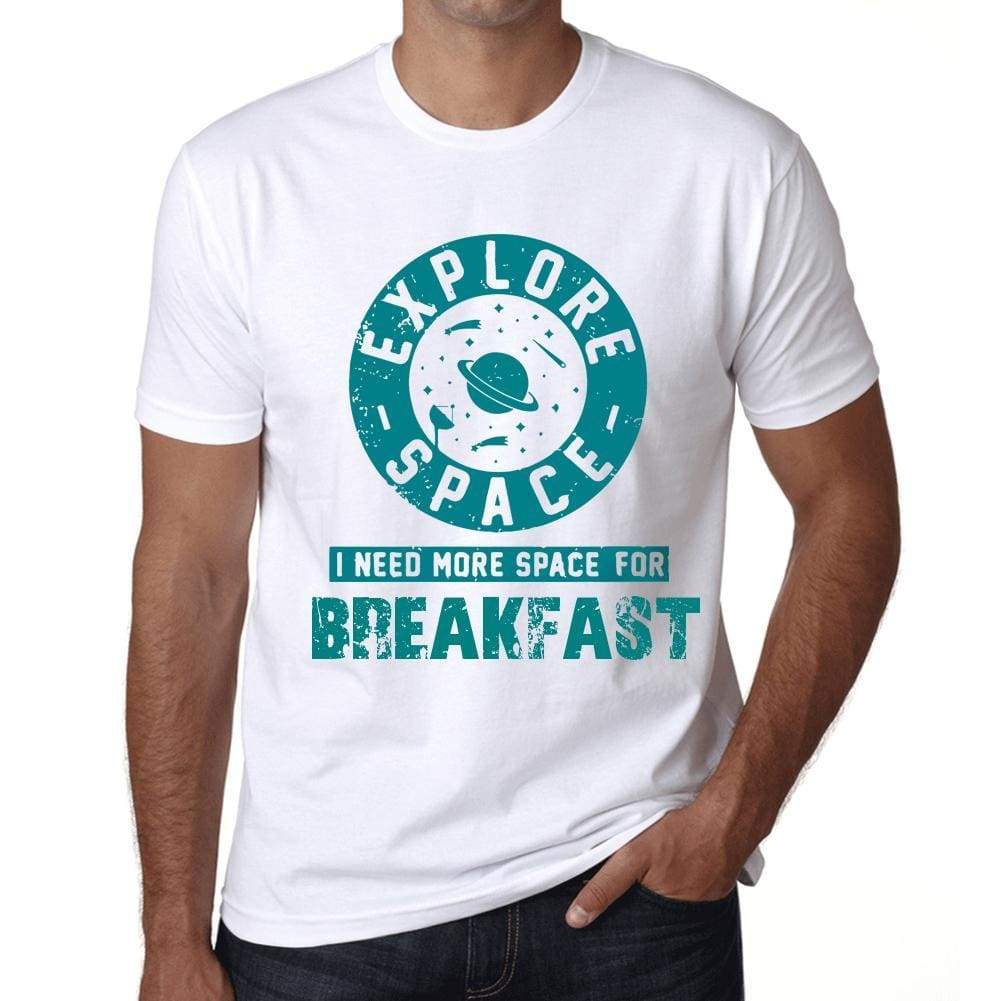 Mens Vintage Tee Shirt Graphic T Shirt I Need More Space For Breakfast White - White / Xs / Cotton - T-Shirt
