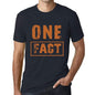 Mens Vintage Tee Shirt Graphic T Shirt One Fact Navy - Navy / Xs / Cotton - T-Shirt