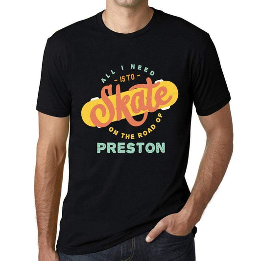 Mens Vintage Tee Shirt Graphic T Shirt Preston Black - Black / Xs / Cotton - T-Shirt