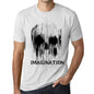 Mens Vintage Tee Shirt Graphic T Shirt Skull Imagination Vintage White - Vintage White / Xs / Cotton - T-Shirt