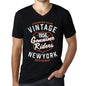 Mens Vintage Tee Shirt Graphic V-Neck T Shirt Genuine Riders 1956 Black - Black / S / Cotton - T-Shirt