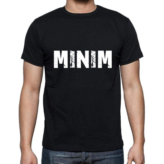 Minim Mens Short Sleeve Round Neck T-Shirt 5 Letters Black Word 00006 - Casual