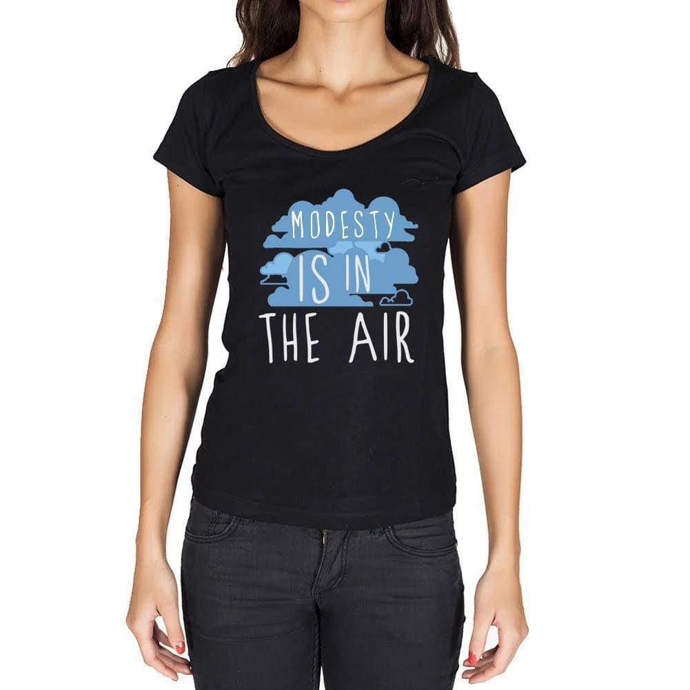 Modesty In The Air Black Womens Short Sleeve Round Neck T-Shirt Gift T-Shirt 00303 - Black / Xs - Casual