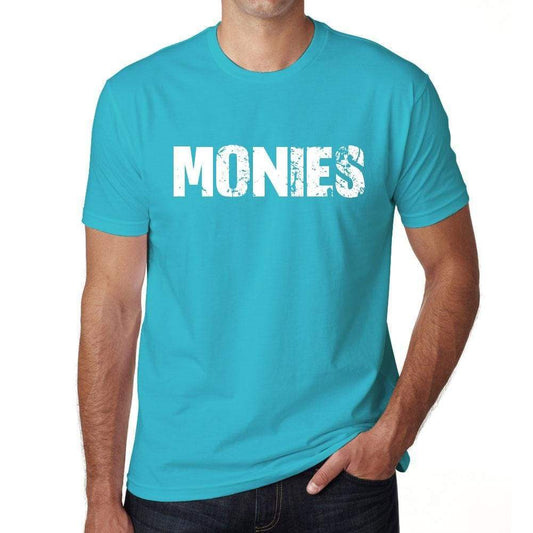 Monies Mens Short Sleeve Round Neck T-Shirt - Blue / S - Casual