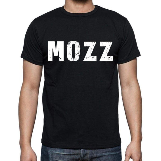 Mozz Mens Short Sleeve Round Neck T-Shirt 4 Letters Black - Casual