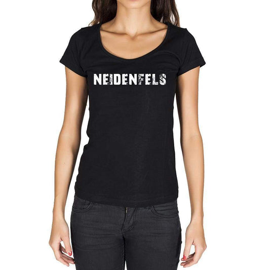 Neidenfels German Cities Black Womens Short Sleeve Round Neck T-Shirt 00002 - Casual