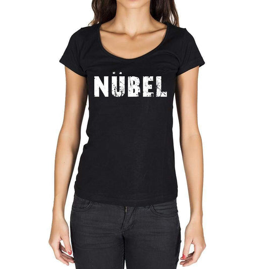 Nübel German Cities Black Womens Short Sleeve Round Neck T-Shirt 00002 - Casual