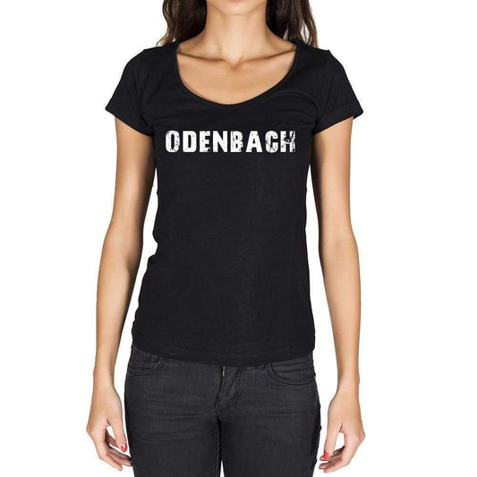 Odenbach German Cities Black Womens Short Sleeve Round Neck T-Shirt 00002 - Casual