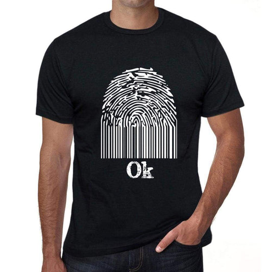 Ok Fingerprint Black Mens Short Sleeve Round Neck T-Shirt Gift T-Shirt 00308 - Black / S - Casual