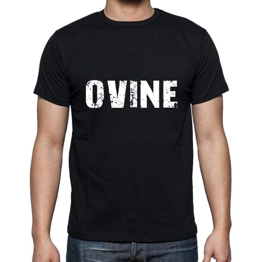 Ovine Mens Short Sleeve Round Neck T-Shirt 5 Letters Black Word 00006 - Casual