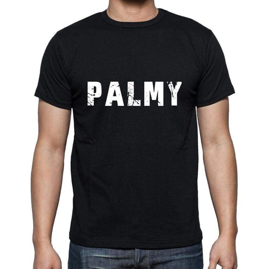 Palmy Mens Short Sleeve Round Neck T-Shirt 5 Letters Black Word 00006 - Casual