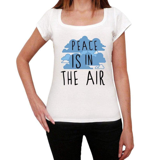Peace In The Air White Womens Short Sleeve Round Neck T-Shirt Gift T-Shirt 00302 - White / Xs - Casual