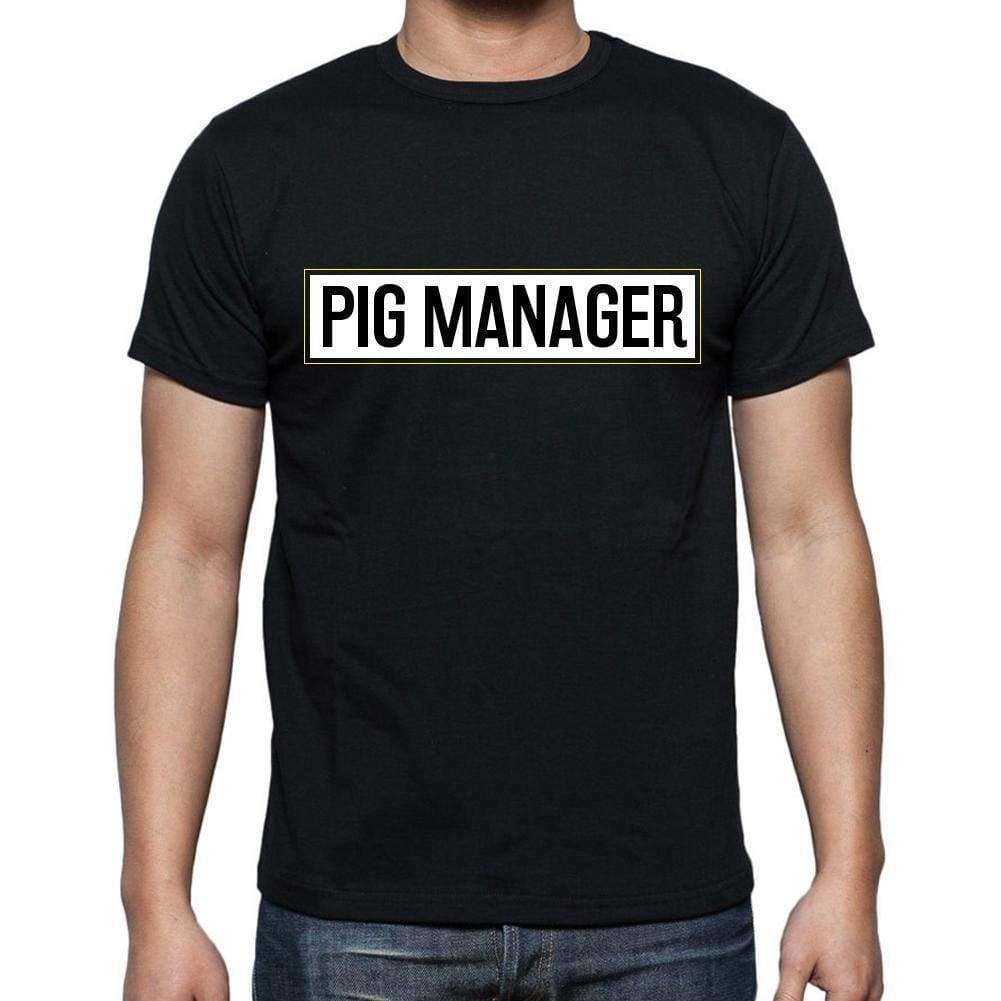 Pig Manager T Shirt Mens T-Shirt Occupation S Size Black Cotton - T-Shirt