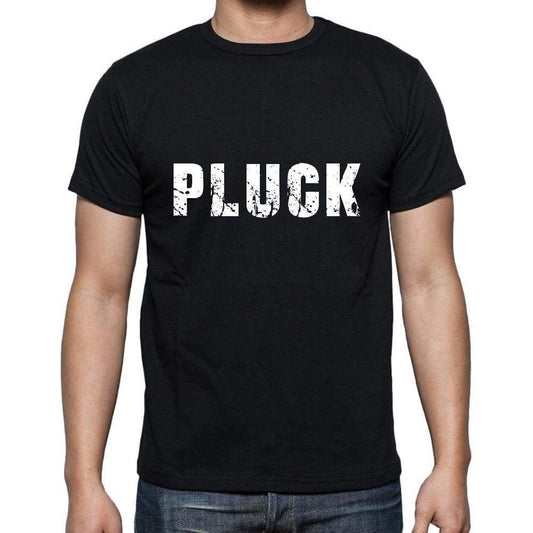 Pluck Mens Short Sleeve Round Neck T-Shirt 5 Letters Black Word 00006 - Casual