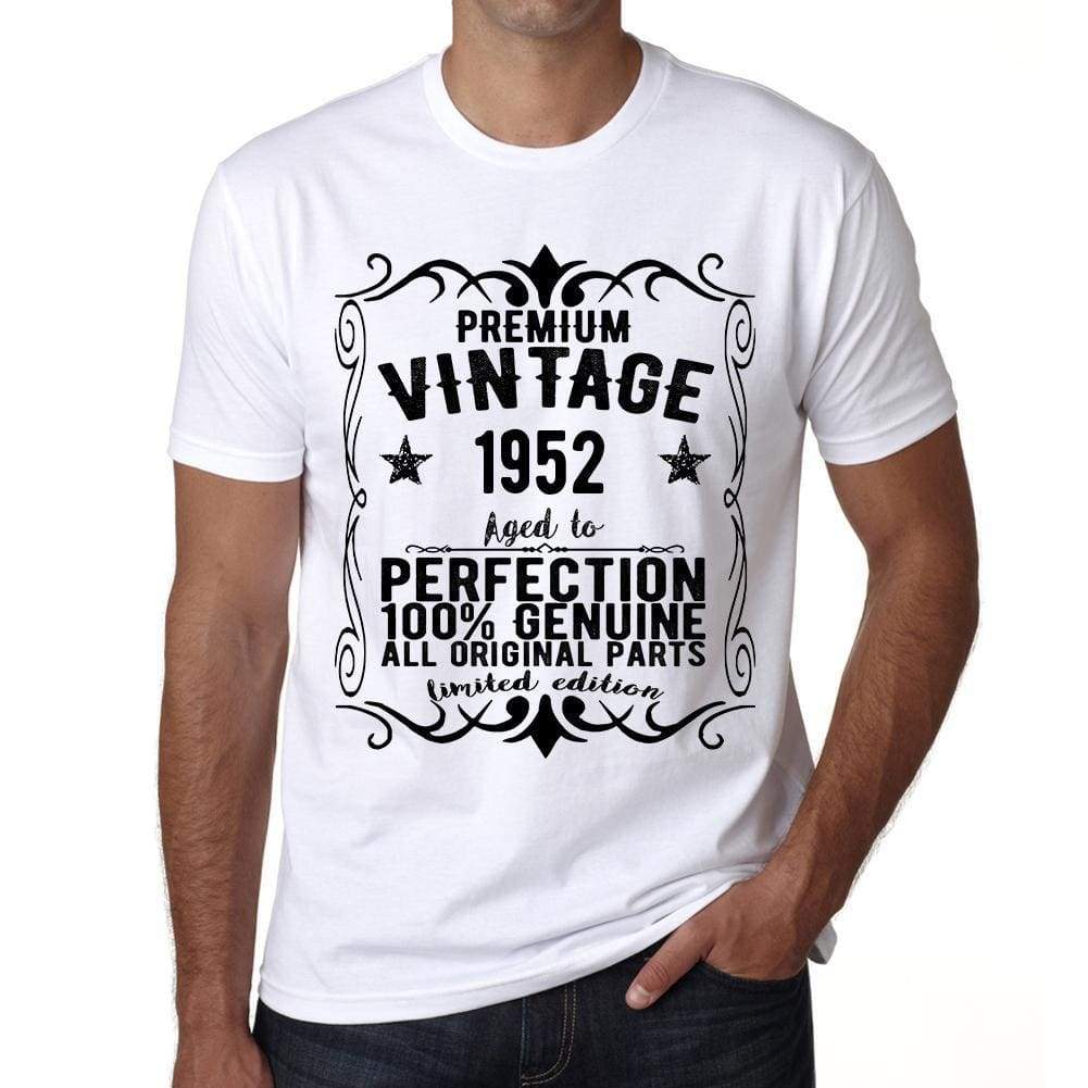 Premium Vintage Year 1952 White Mens Short Sleeve Round Neck T-Shirt Gift T-Shirt 00349 - White / Xs - Casual