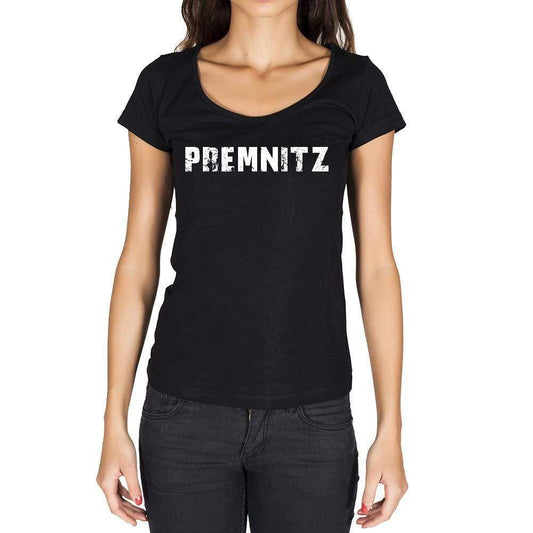 Premnitz German Cities Black Womens Short Sleeve Round Neck T-Shirt 00002 - Casual