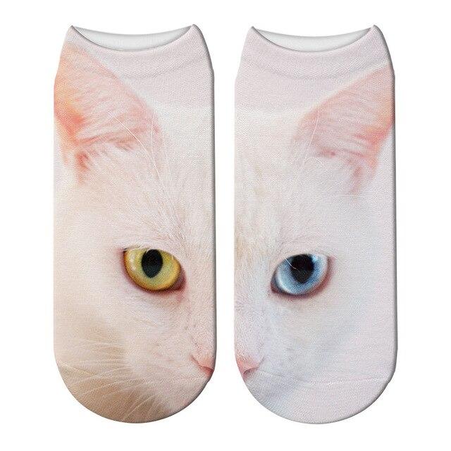 SexeMara New Design 3D Cat Print Women Unisex Christmas Socks Meias Cat Face 3D Printed Female Sock Harajuku Pet Cute Ankle Soc