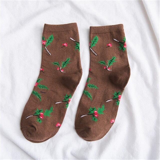 Cute Jacquard / Plant Fruit Print Pattern Art Socks Women Korean Animals / Fox Flamingo Sock Funny Sock Kawaii Sokken Calcetines