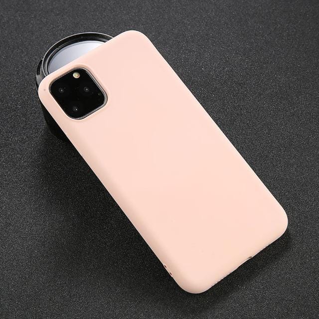 USLION Silicone Solid Color Case for iPhone XS 11 Pro MAX XR X XS Max Candy Phone Cases for iPhone 11 7 6 6S 8 Plus Soft Cover