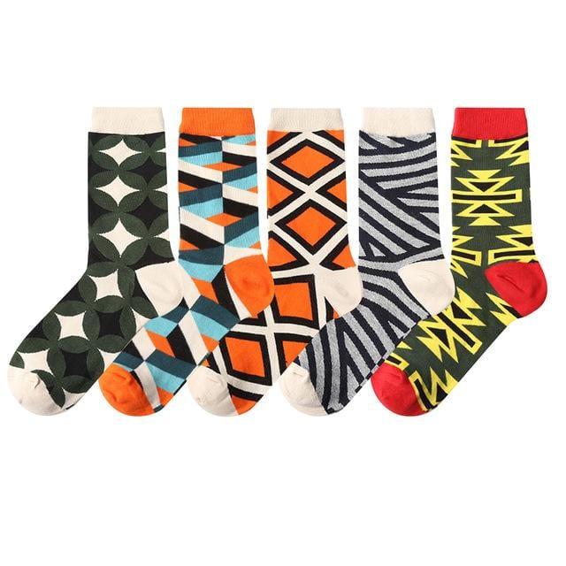 5 pairs New Men Women Cotton Socks Casual Colorful Socks Crew Socks Street Skateboard Socks Happy Funny Harajuku Sox Meias