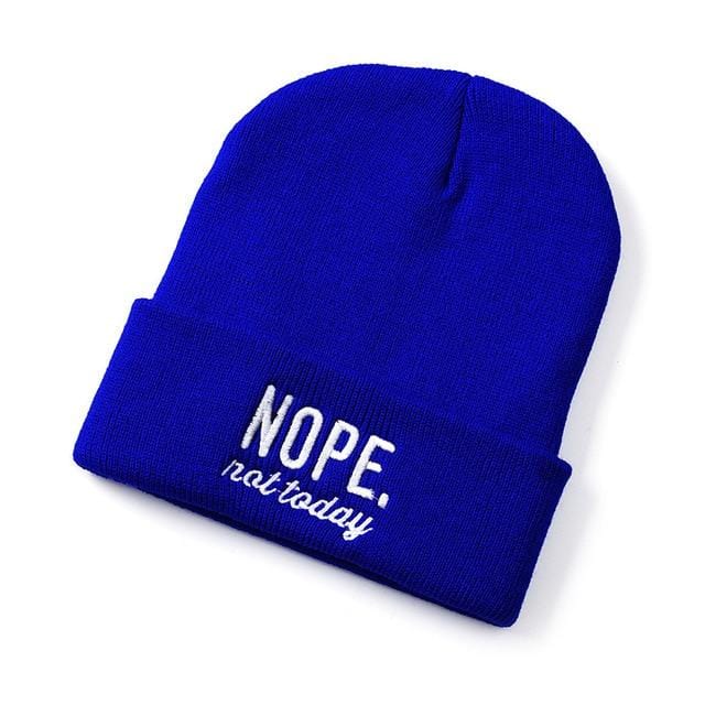 NOPE NOT TODAY Embroidered men's and women's hats outdoor knittedbeanie autumn and winter caps