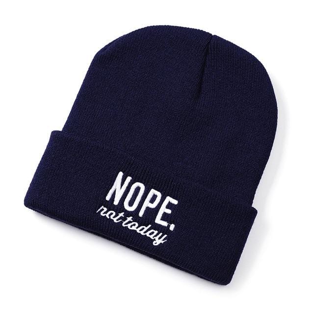 NOPE NOT TODAY Embroidered men's and women's hats outdoor knittedbeanie autumn and winter caps