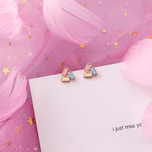 2019 Pink Earrings Korean Flower Sweet Geometric Earring Simulated Pearl pendientes mujer For Women Tassel Ear Jewelry brincos