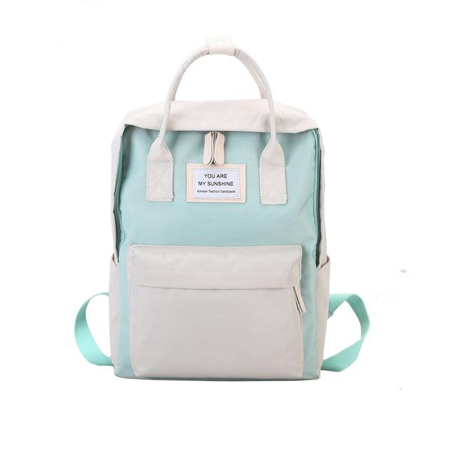 Women Canvas Backpacks Candy Color Waterproof School Bags for Teenagers Girls Big Cute Laptop Backpack Patchwork Kawaii Backpack